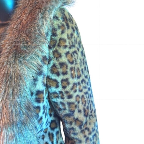 Leopard Print Faux Fur Coat XS NWOT - Picture 5 of 12